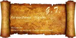 Greschner Tünde névjegykártya